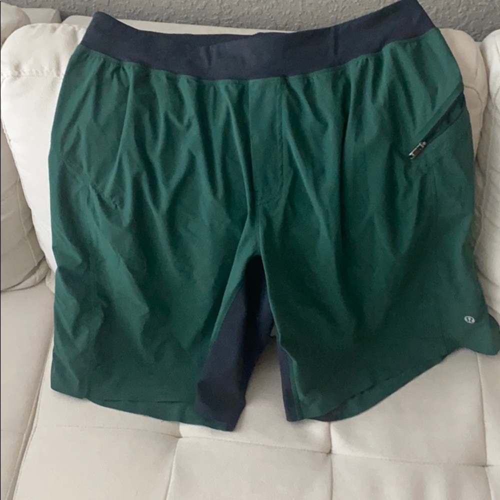 Green men’s lululemon shorts